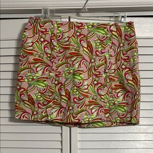 Crown & Ivy Pink and Green Flattering Cute Floral Skort Resort Wear size 10